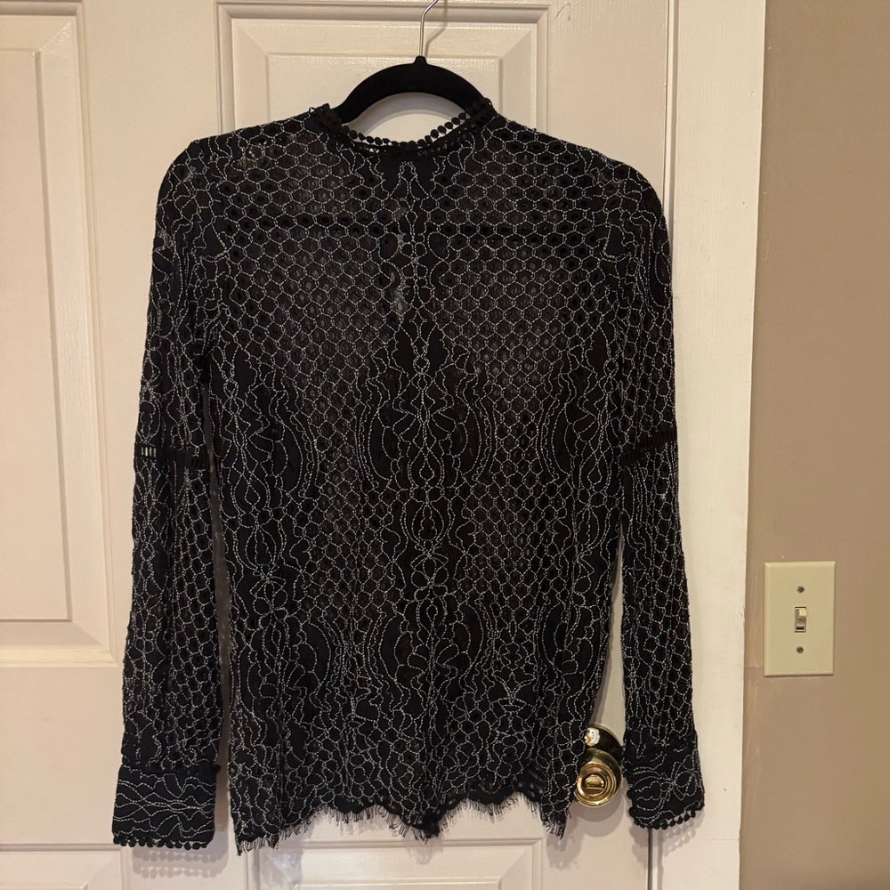 River Island Black Lace Blouse